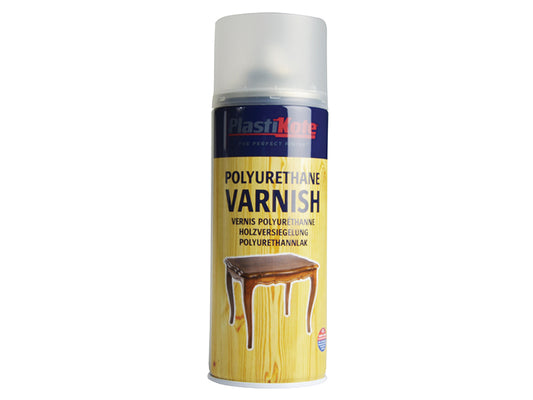 PlastiKote Varnish Spray Clear Satin 400ml PKT592