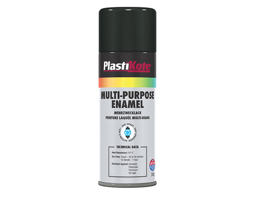 PlastiKote Multi Purpose Enamel Spray Paint Gloss Black 400ml PKT60100