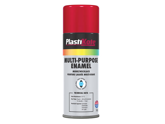 PlastiKote Multi Purpose Enamel Spray Paint Gloss Red 400ml PKT60104