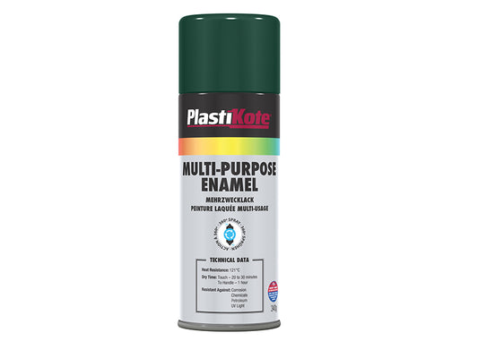 PlastiKote Multi Purpose Enamel Spray Paint Gloss Green 400ml PKT60106