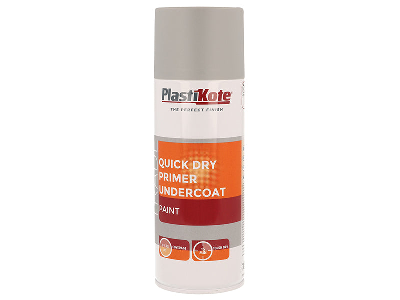 PlastiKote Trade Quick Dry Primer Spray Grey 400ml PKT71001