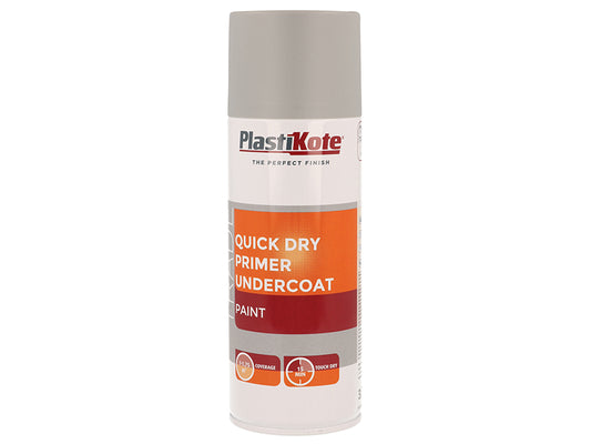 PlastiKote Trade Quick Dry Primer Spray Grey 400ml PKT71001