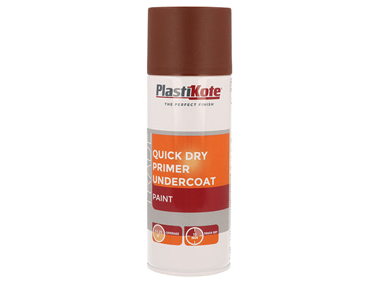 PlastiKote Trade Quick Dry Primer Spray Red Oxide 400ml PKT71002