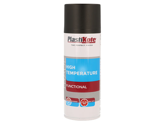 PlastiKote Trade High Temperature Spray Paint Black 400ml PKT71018