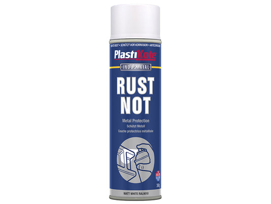 PlastiKote Rust Not Spray Matt White 500ml PKT782