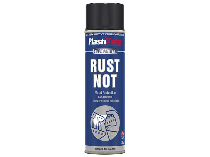 PlastiKote Rust Not Spray Gloss Black 500ml PKT783