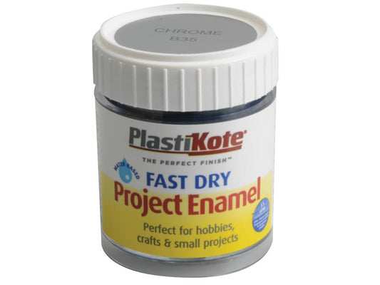 PlastiKote Fast Dry Enamel Paint B35 Bottle Chrome 59ml PKTB35W