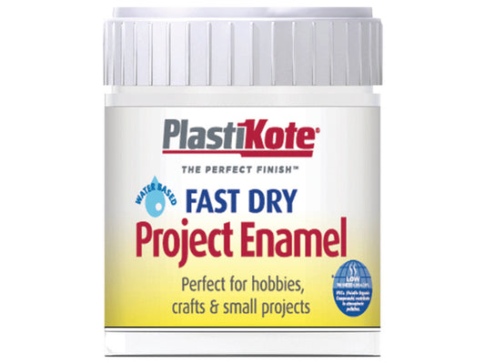 PlastiKote Fast Dry Enamel Paint B4 Bottle Gloss White 59ml PKTB4W
