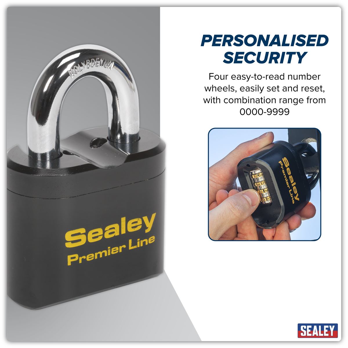 Sealey Steel Body Combination Padlock 62mm PL603