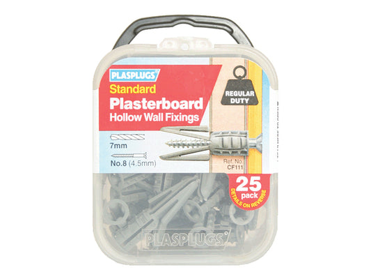 Plasplugs CF 111 Standard Plasterboard Fixings Pack of 25 PLACF111