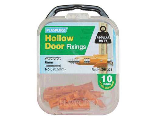 Plasplugs DR 308 Hollow Door Fixings (10) PLADR308