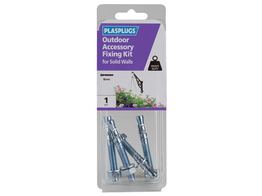 Plasplugs Outdoor Accessory Fixing Kit for Solid Walls PLAKOD108