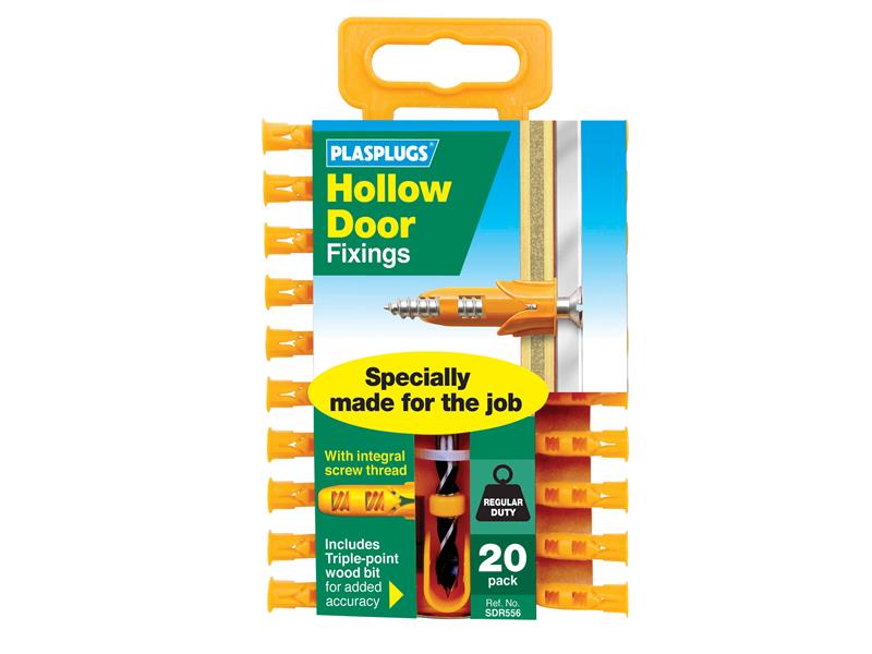 Plasplugs SDR556 Hollow Door Fixings (20) PLASDR556