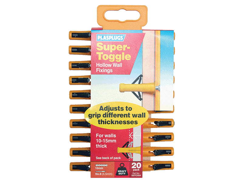 Plasplugs Super Toggle Fixings Pack 20 PLASSTC554