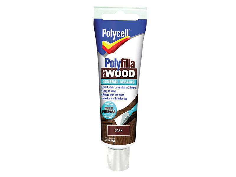 Polycell Polyfilla For Wood General Repairs Tube Dark 330g PLCWGRD330