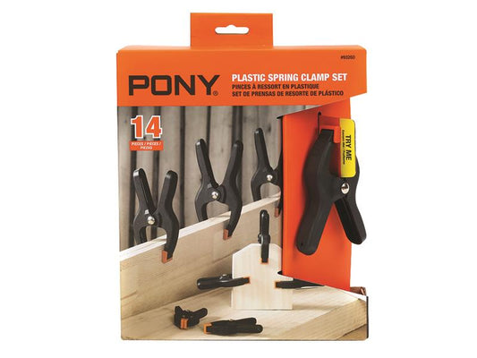 Pony Jorgensen Spring Clamp Set 14 Piece Plastic Jaws Mixed Sizes PNY93260