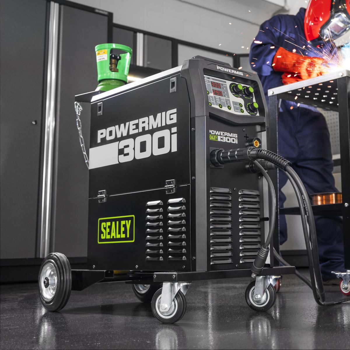 Sealey 400V 3ph 300A Gas Gasless MIG/TIG/MMA Inverter Welder POWERMIG300i