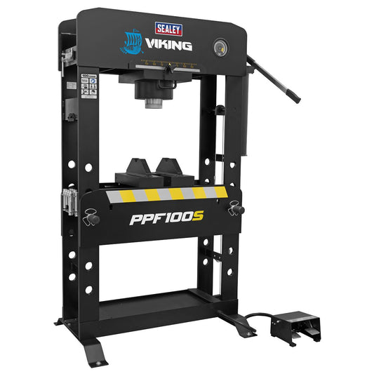 Sealey 100 Tonne Air Hydraulic Press Floor Type Sliding Ram Foot Pedal PPF100S