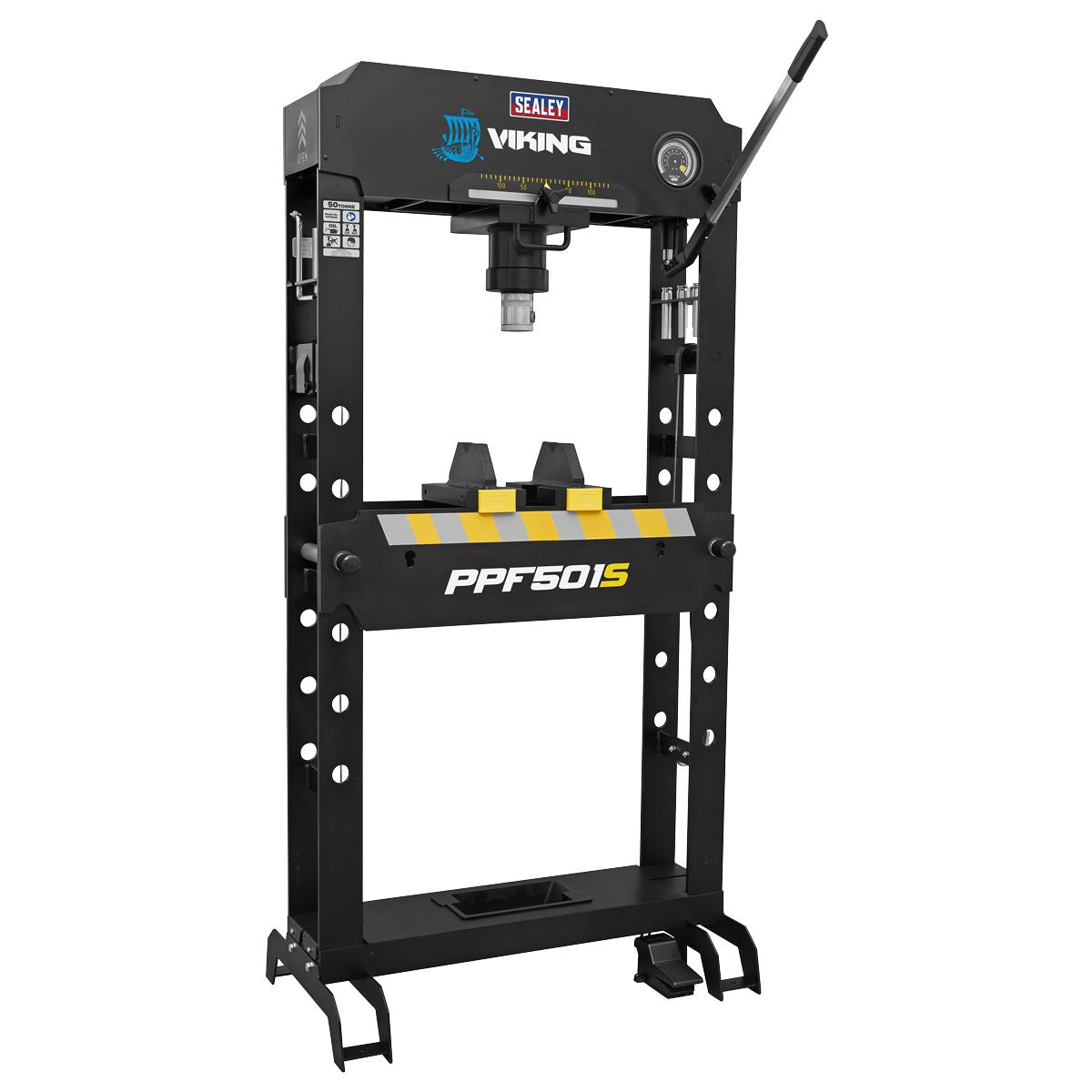 Sealey 50 Tonne Air Hydraulic Press Floor Type Sliding Ram Foot Pedal PPF501S