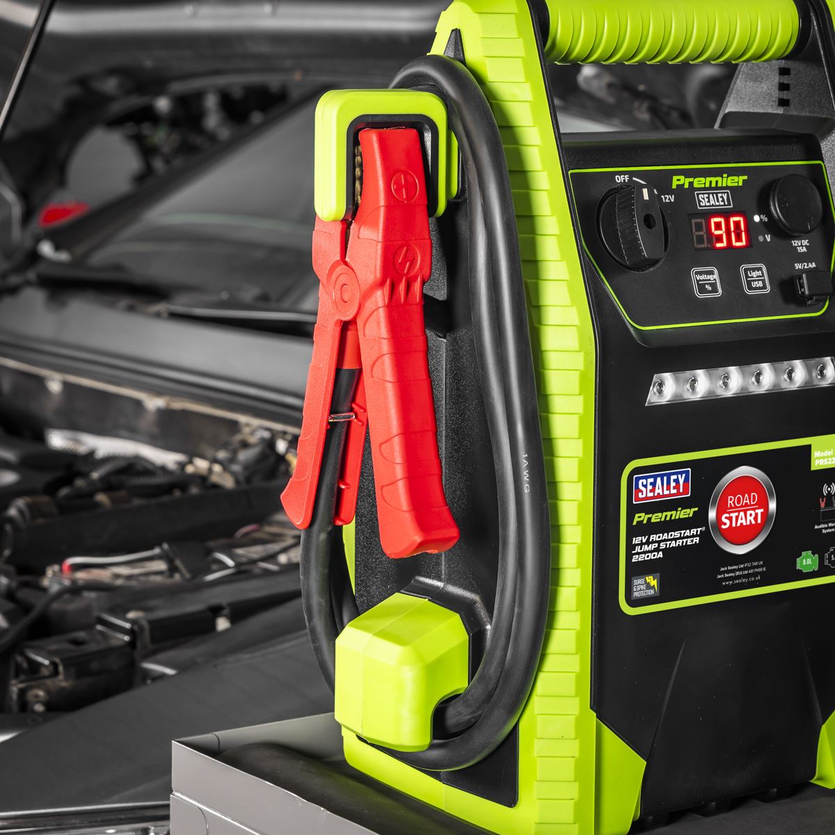 Sealey Premier 12V RoadStart Jump Starter 2200 Peak Amps Cable 1.7m PRS2200