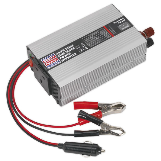 Sealey Power Inverter Pure Sine Wave 300W 12V DC - 230V ~ 50Hz PSI300