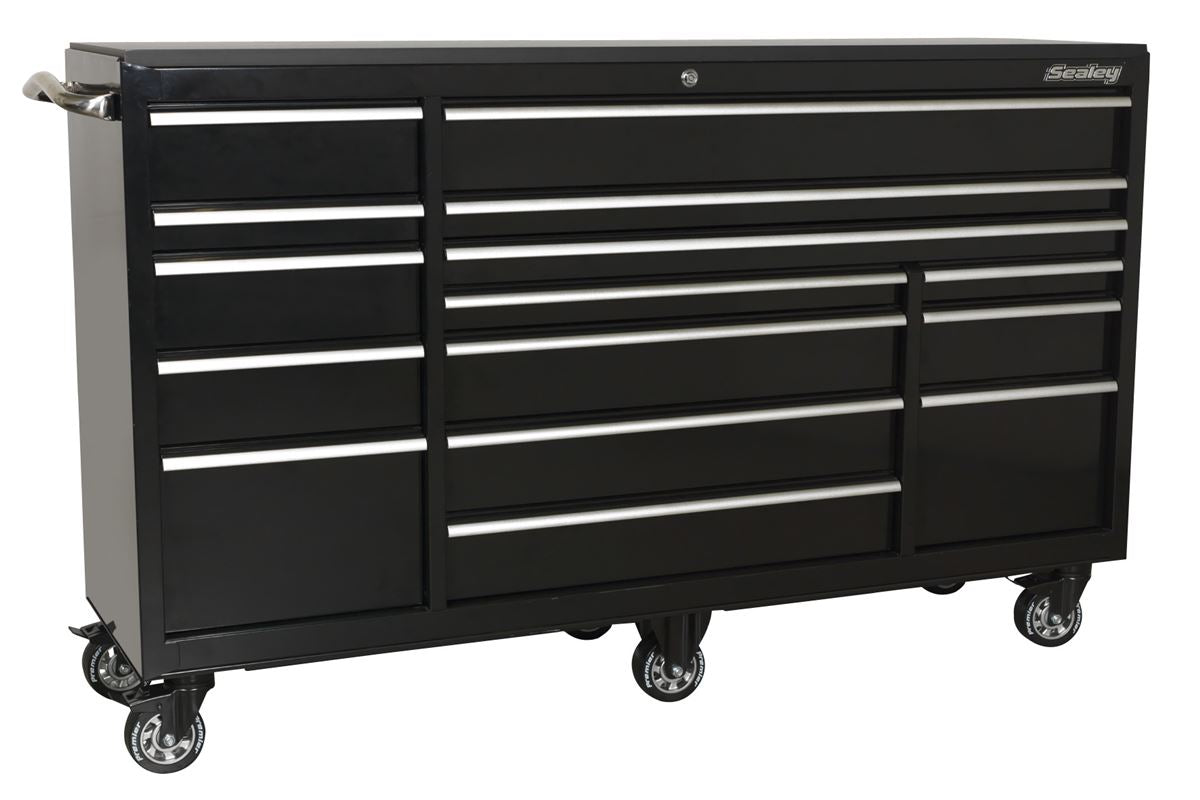 Sealey Rollcab 15 Drawer 1845mm Heavy-Duty Black PTB183015