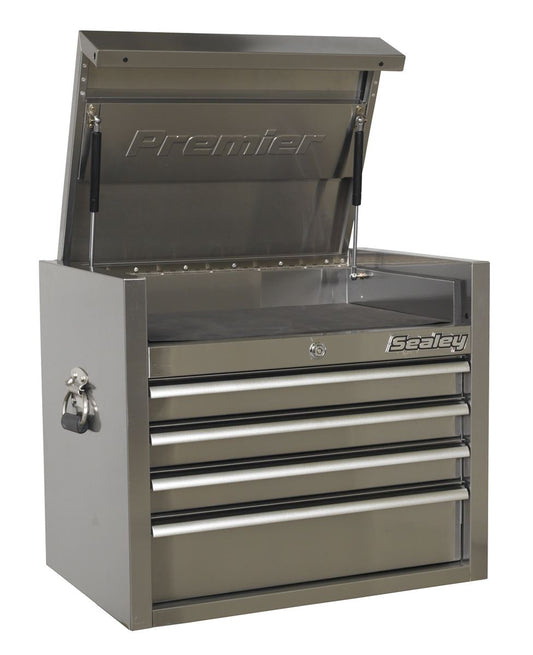 Sealey Topchest 4 Drawer 675mm Stainless Steel Heavy-Duty PTB66004SS