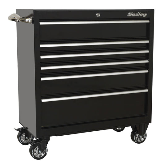 Sealey Rollcab 6 Drawer 930mm Heavy-Duty Black PTB93006
