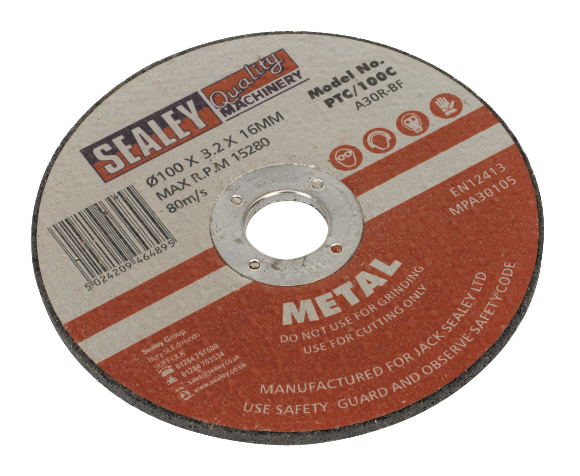 Sealey Cutting Disc �100 x 3mm �16mm Bore PTC/100C