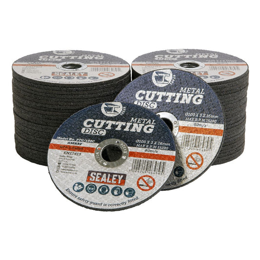 Sealey Cutting Disc Pack of 50 �100 x 3mm �16mm Bore PTC/100C50
