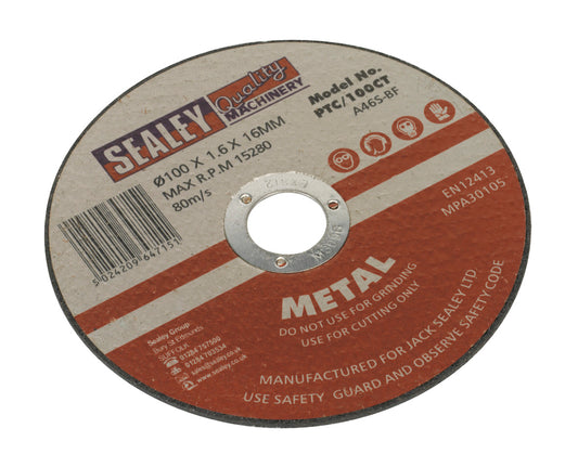 Sealey Cutting Disc �100 x 1.6mm �16mm Bore PTC/100CT