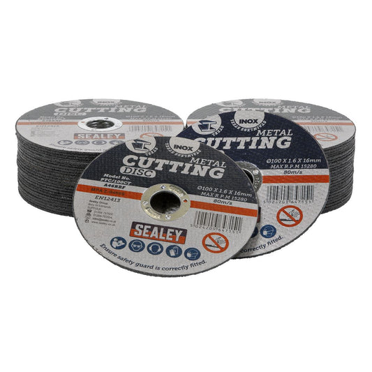 Sealey Cutting Disc Pack of 50 �100 x 1.6mm �16mm Bore PTC/100CT50