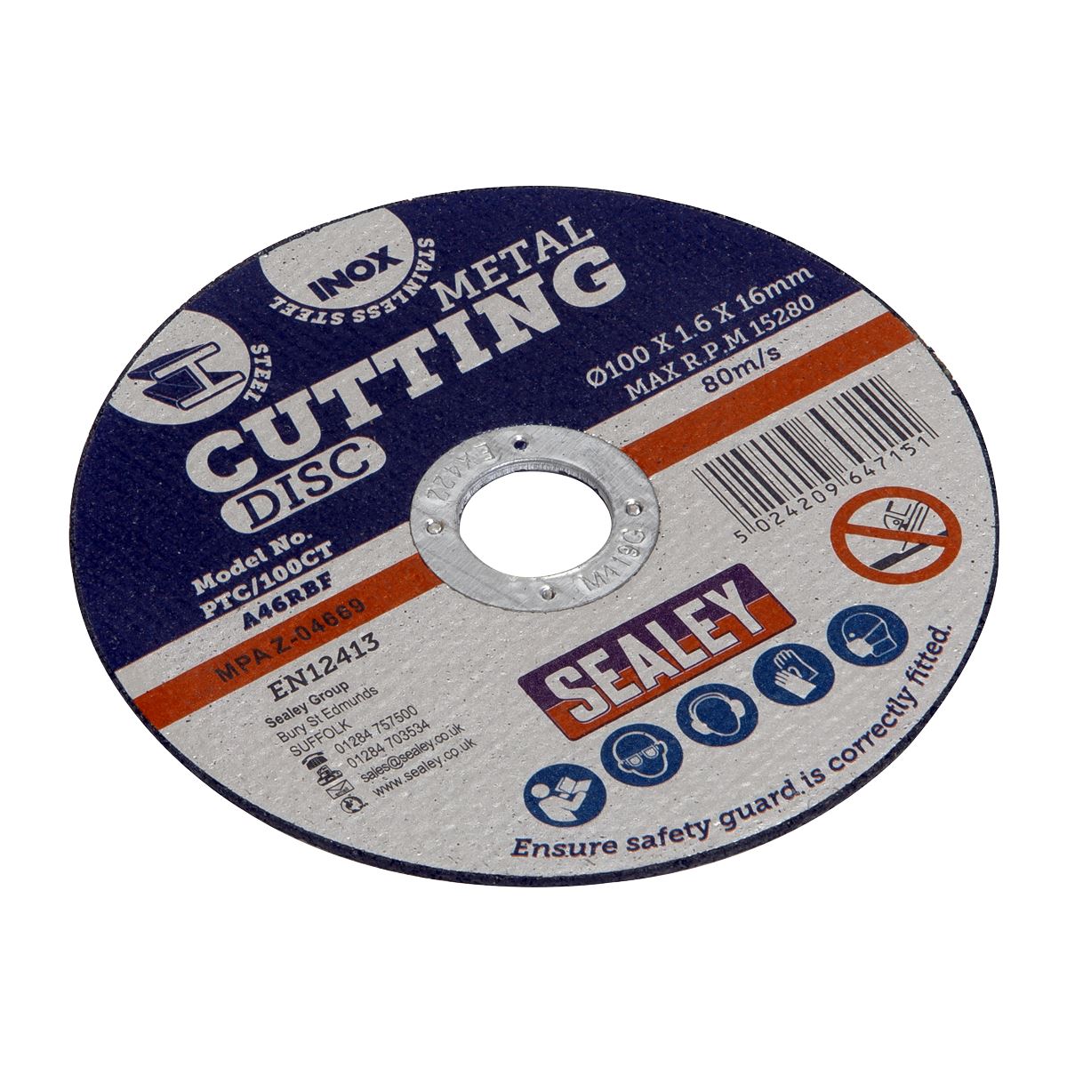 Sealey Cutting Disc Pack of 50 �100 x 1.6mm �16mm Bore PTC/100CT50