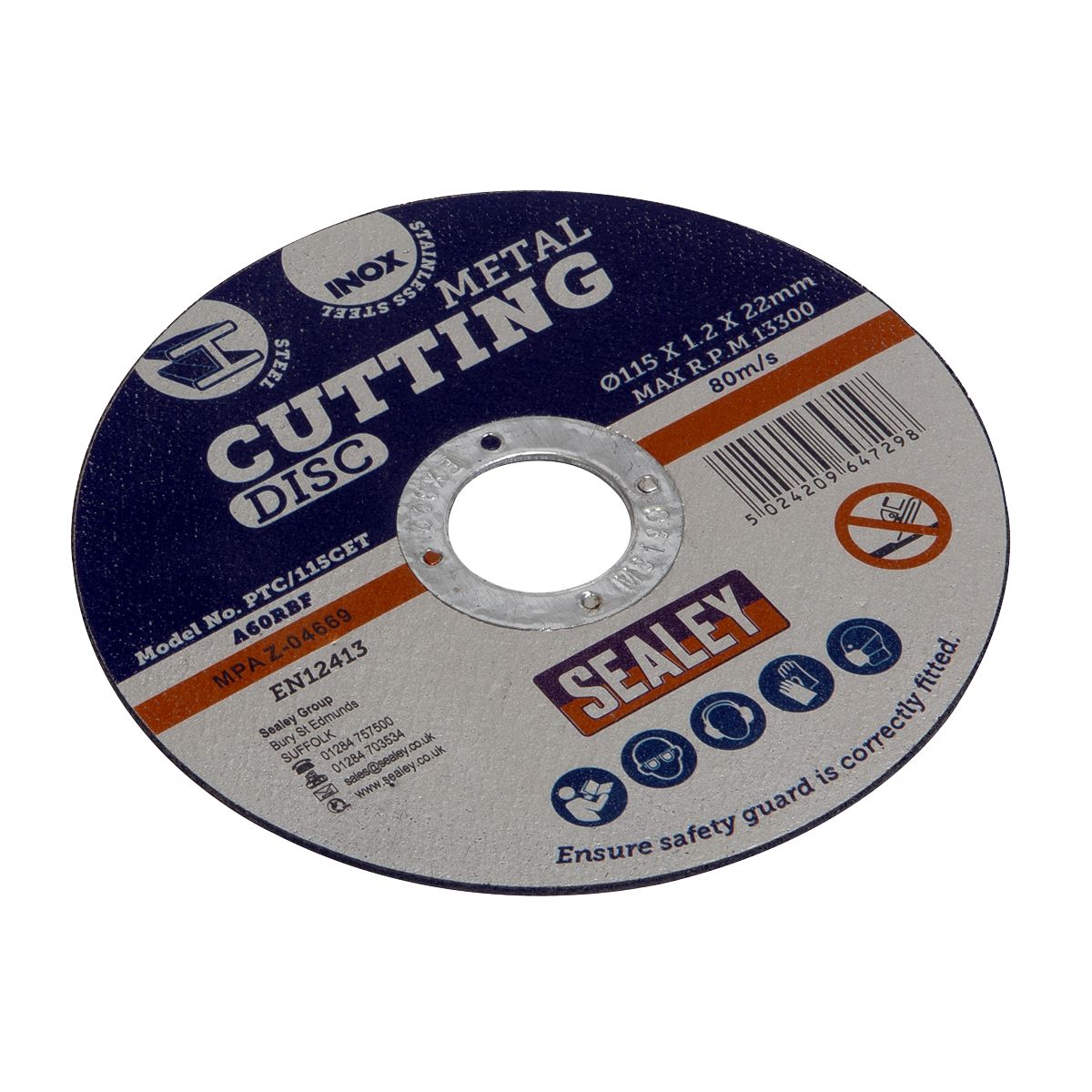 Sealey Cutting Disc Pack of 100 �115 x 1.2mm �22mm Bore PTC/115CET100