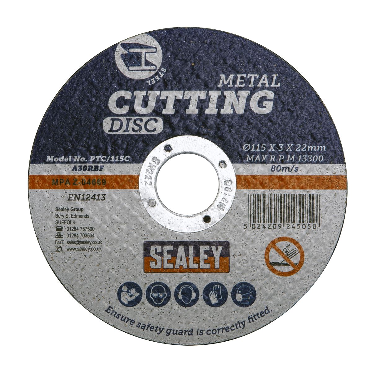 Sealey Cutting Disc �115 x 3mm 22mm Bore PTC/115C