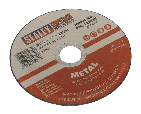 Sealey Cutting Disc �125 x 1.2mm �22mm Bore PTC/125CET