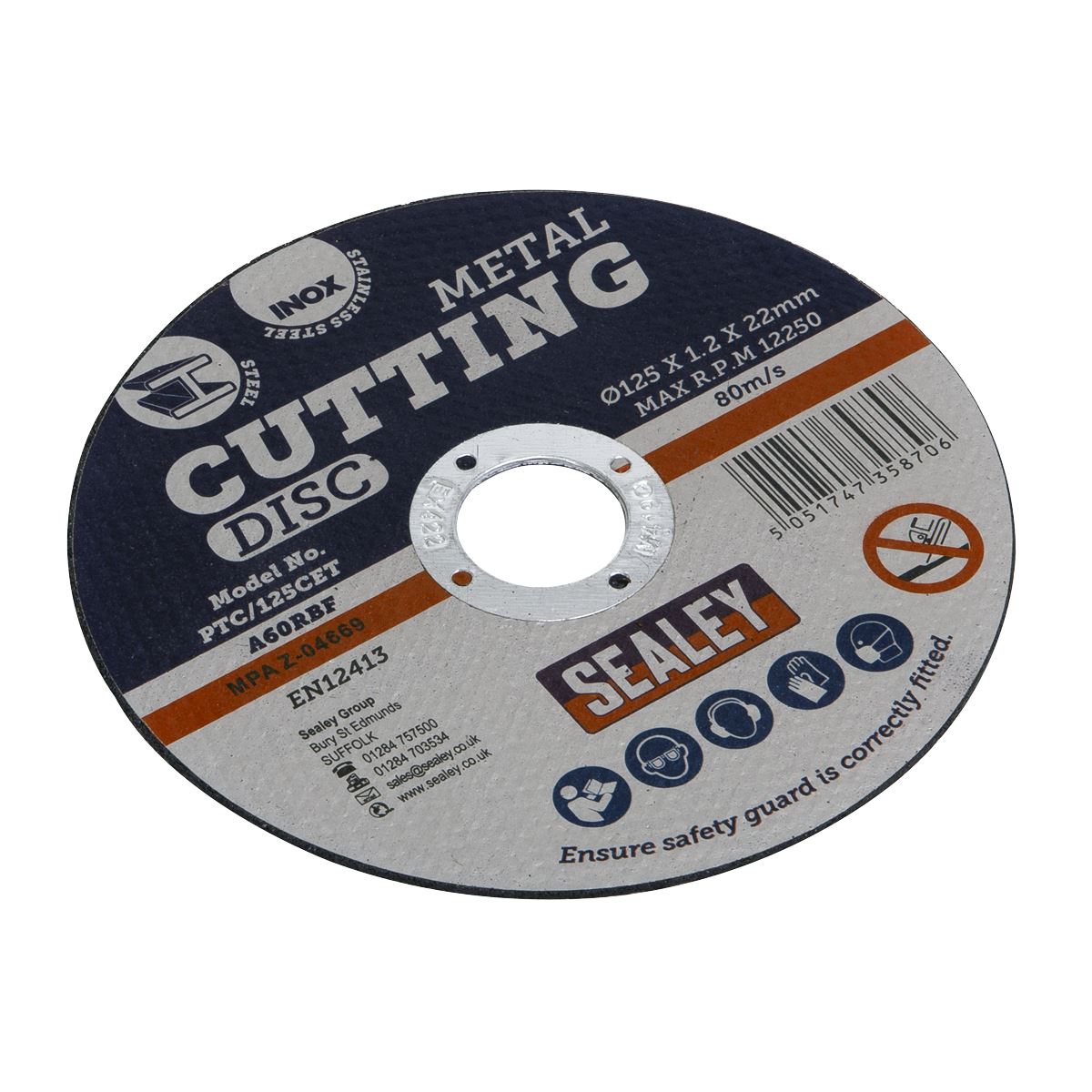 Sealey Cutting Disc �125 x 1.2mm �22mm Bore PTC/125CET