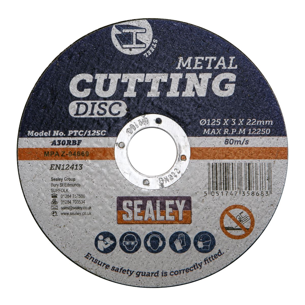 Sealey Cutting Disc �125 x 3mm �22mm Bore PTC/125C