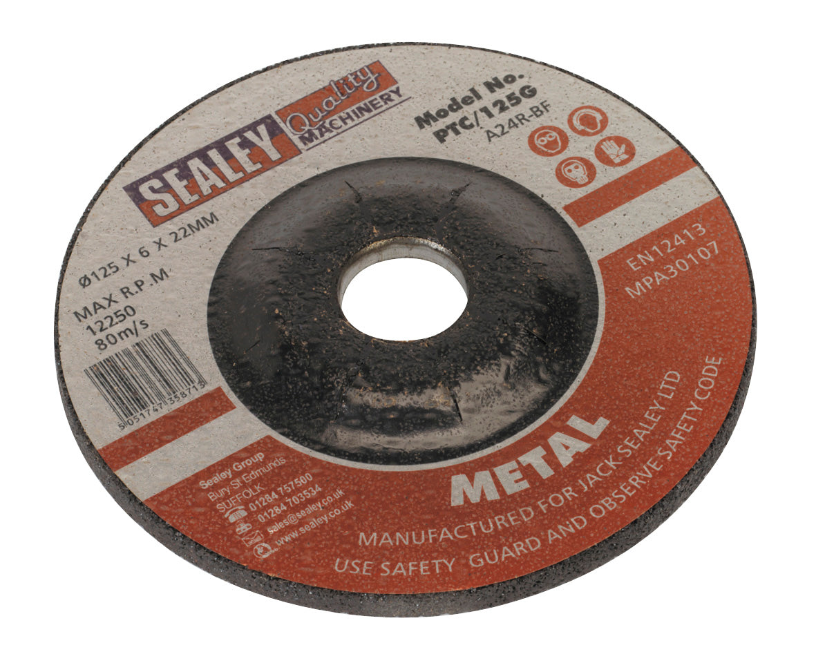 Sealey Grinding Disc �125 x 6mm �22mm Bore PTC/125G
