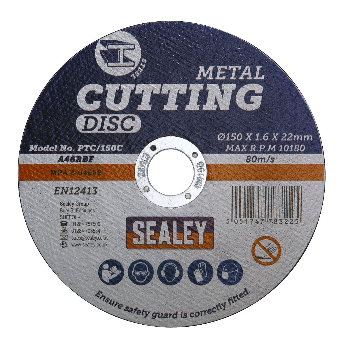 Sealey Cutting Disc �150 x 1.6mm 22mm Bore PTC/150C