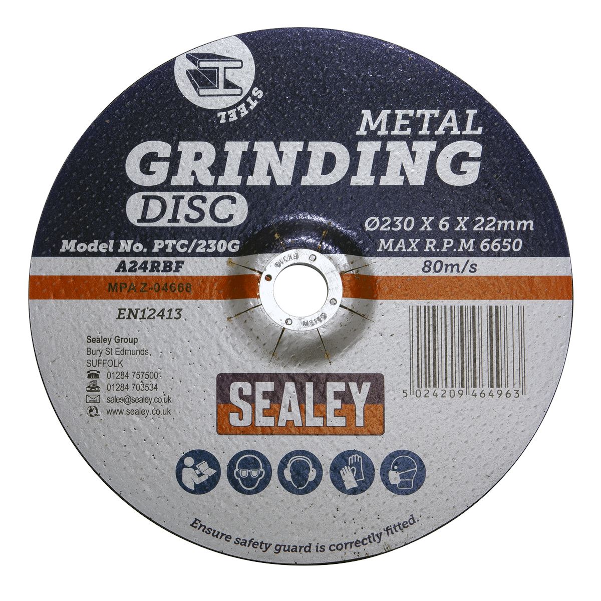 Sealey Grinding Disc �230 x 6mm �22mm Bore PTC/230G