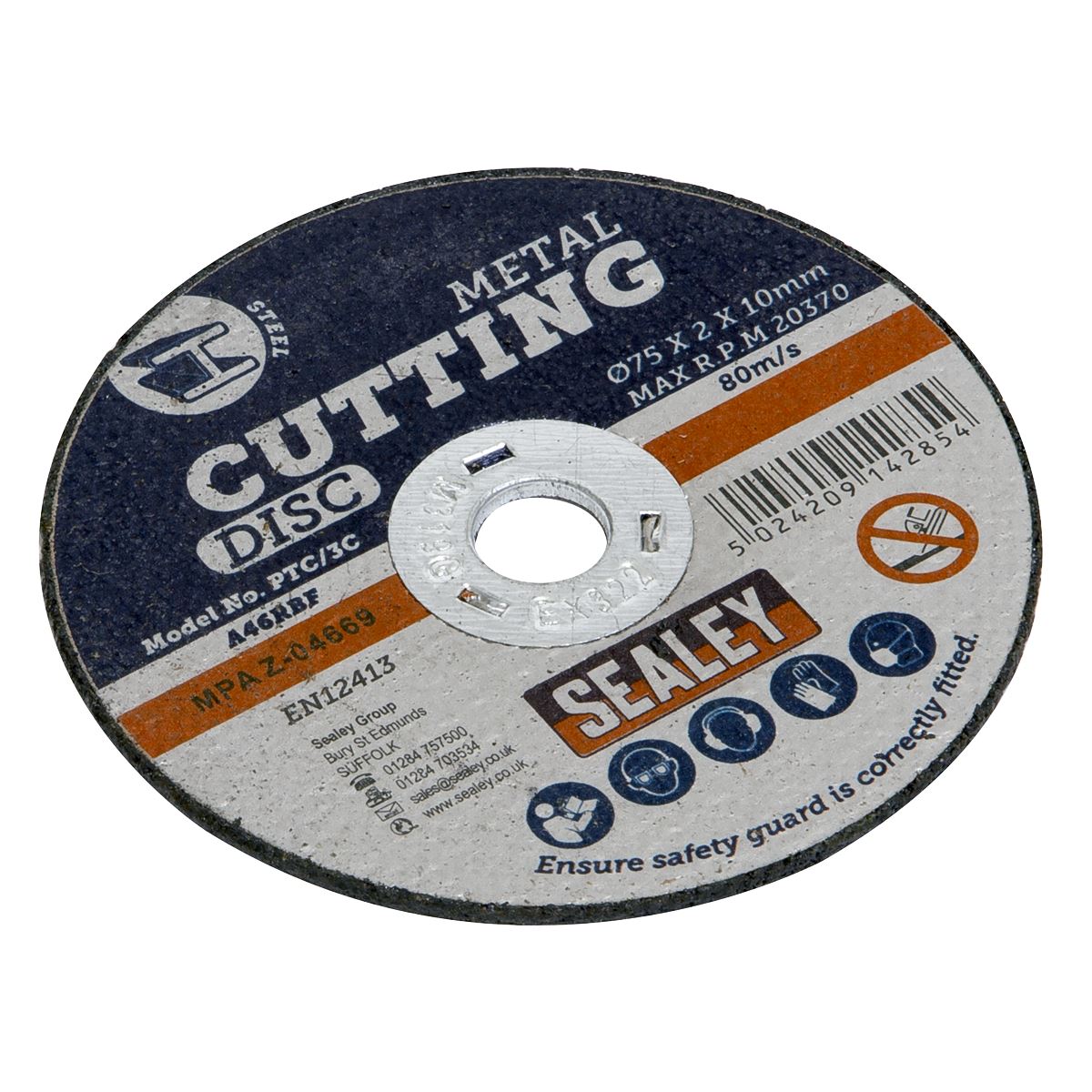 Sealey Cutting Disc �75 x 2mm �10mm Bore Pack of 5 PTC/3C5