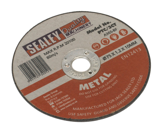 Sealey Cutting Disc �75 x 1.2mm �10mm Bore PTC/3CT