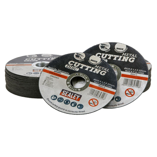 Sealey Cutting Disc �115 x 1.2mm �22mm Bore - Pack of 50 PTC115CET50