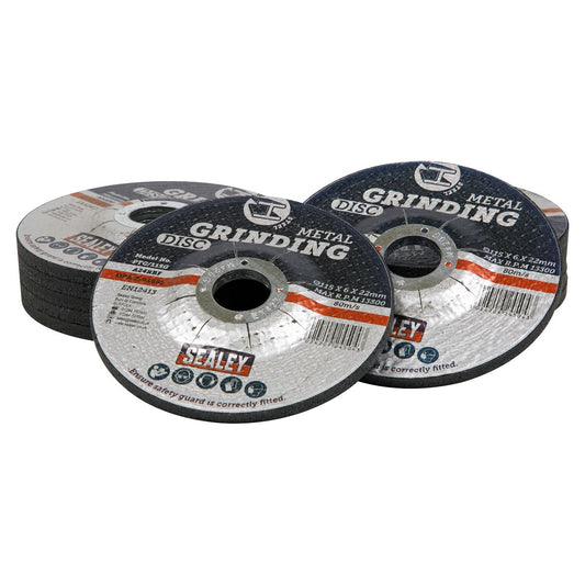 Sealey Grinding Disc �115 x 6mm �22mm Bore - Pack of 12 PTC115G12