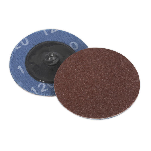 Sealey Quick-Change Sanding Disc �50mm 120Grit Pack of 10 PTCQC50120