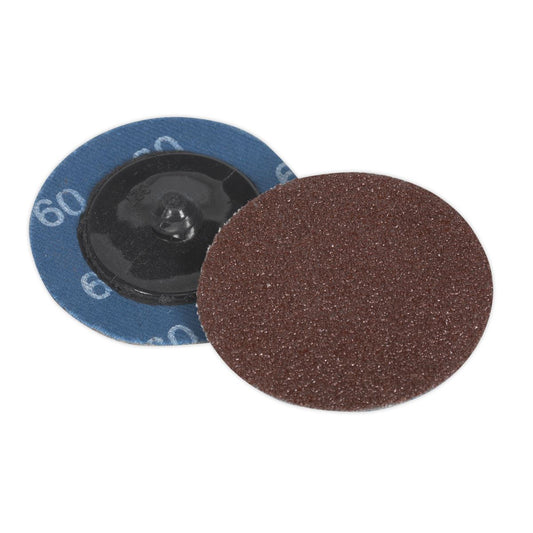 Sealey Quick-Change Sanding Disc �50mm 60Grit Pack of 10 PTCQC5060