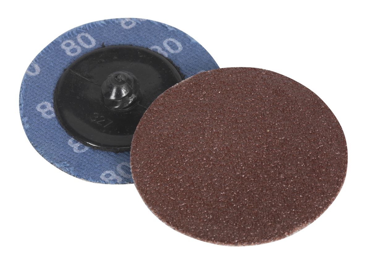 Sealey Quick-Change Sanding Disc �50mm 80Grit Pack of 10 PTCQC5080