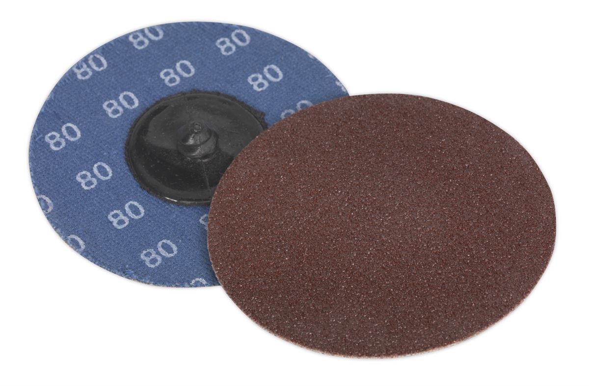 Sealey Quick-Change Sanding Disc �75mm 80Grit Pack of 10 PTCQC7580
