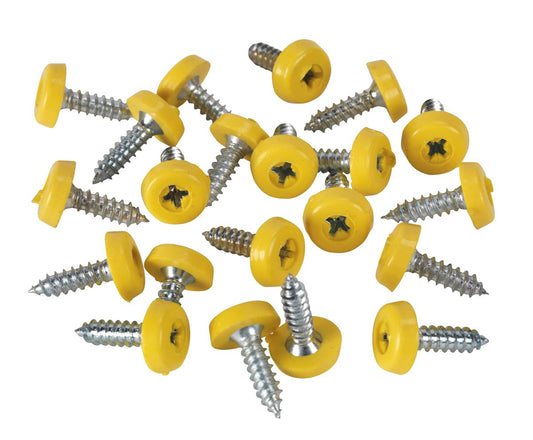 Sealey Numberplate Screw Plastic Enclosed Head 4.8 x 18mm Yellow Pack of 50 PTNP2